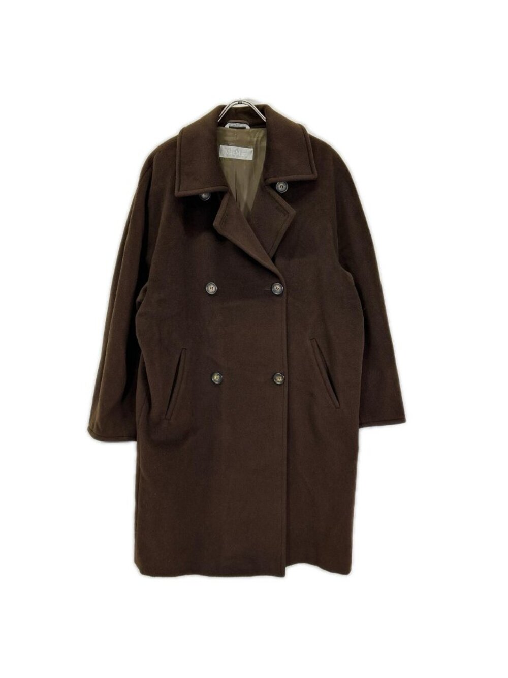Max Mara Brown Pure Virgin Wool Double Coat 42